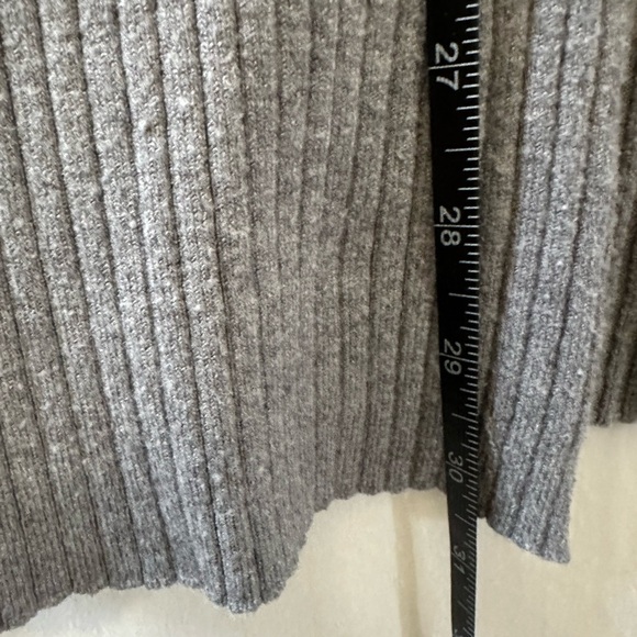 Dreamers by Debut Gray Ribbed Collard Knit Dress with small slit size M/L - Picture 11 of 12